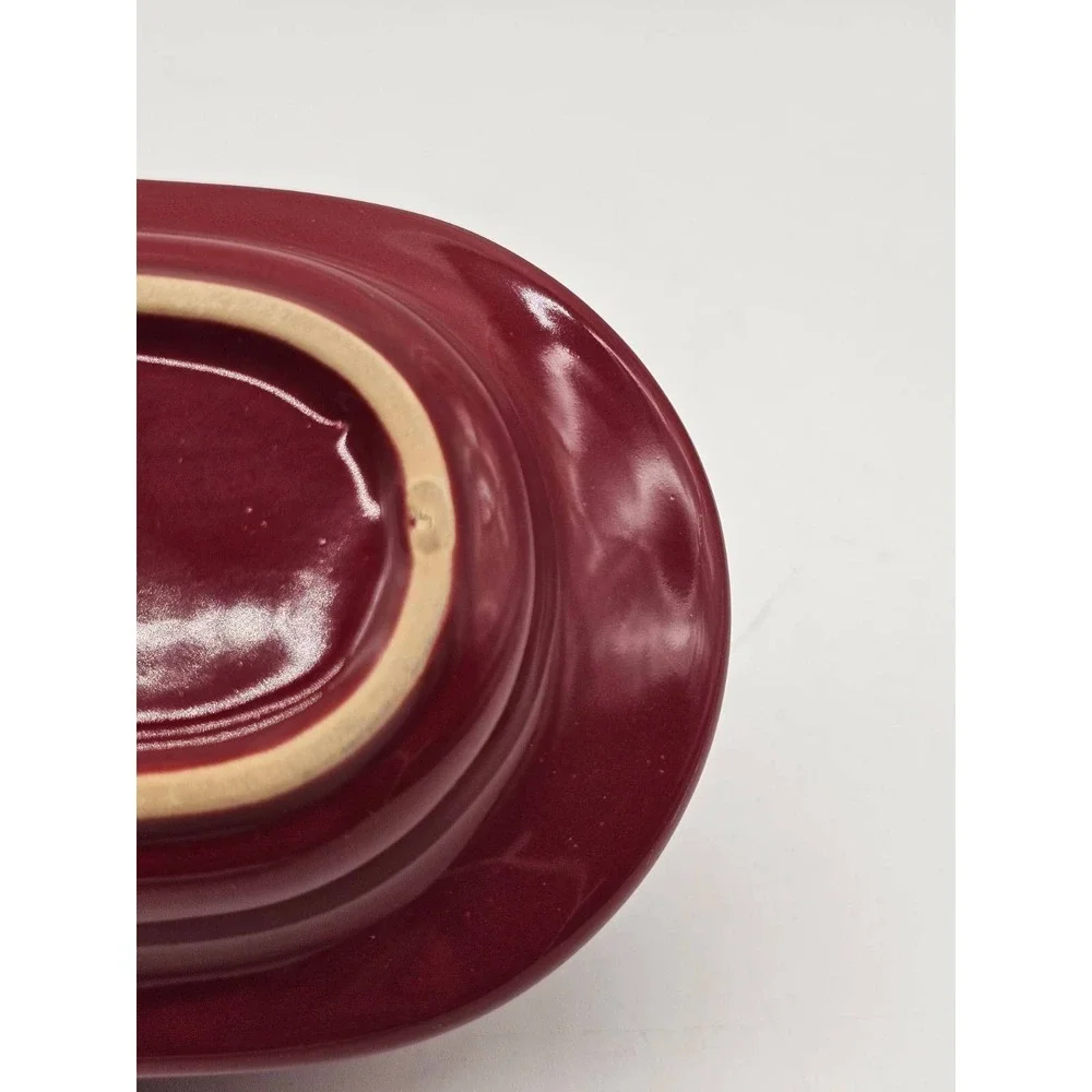 Chantal Butter Dish Unisex  Burgundy Good Stoneware Crazed 93-TVBD